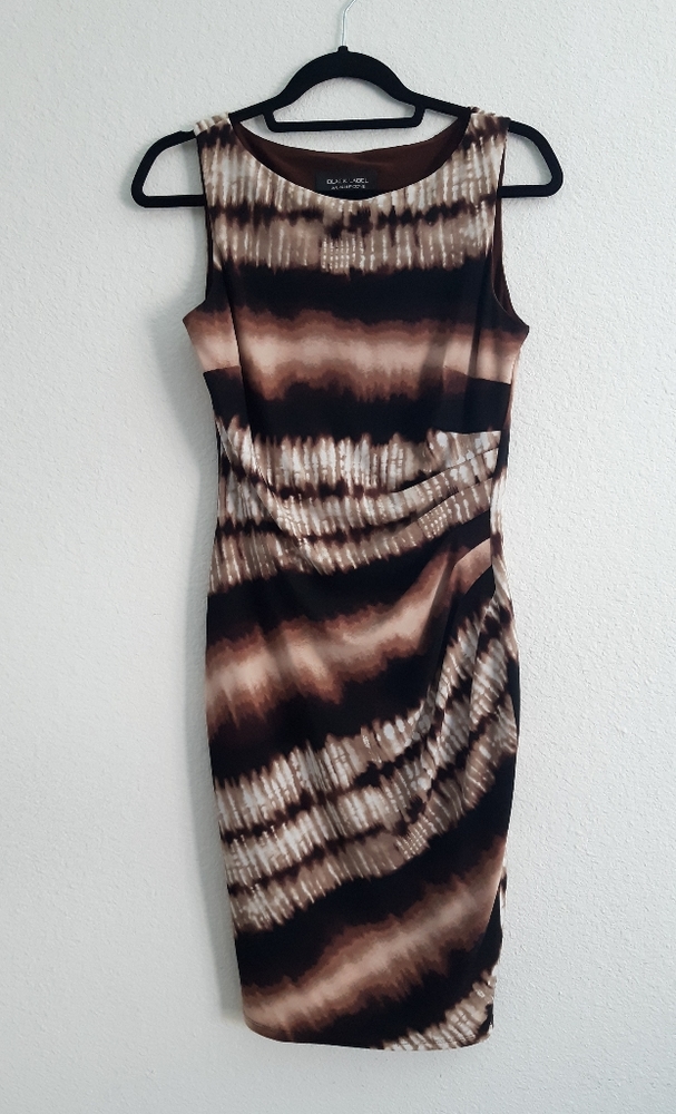 Black Label by EVAN PICONE dress 4 tie dye brown